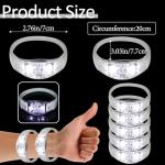 24 LED Sound Activated Glow Bracelets - White