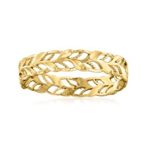 Italian 14kt Yellow Gold Leaf Ring, Size 9