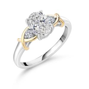 3-Stone Gemstone Engagement Ring in Yellow Gold