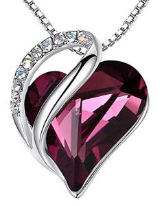 Infinity Heart Birthstone Necklace for Women