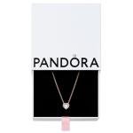 PANDORA Adjustable Sparkling Heart Necklace in Rose Gold