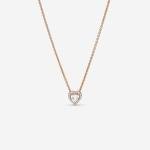 PANDORA Adjustable Sparkling Heart Necklace in Rose Gold