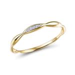 10K Yellow Gold Dainty Diamond Twisted Stacking Ring