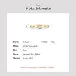 10K Yellow Gold Dainty Diamond Twisted Stacking Ring