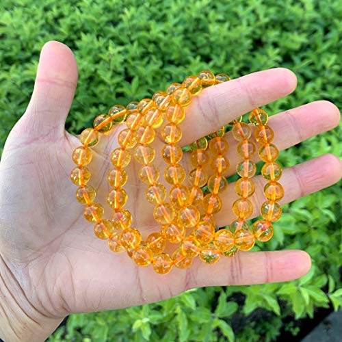 Natural Citrine Stretch Beaded Bracelet for Chakras Healing