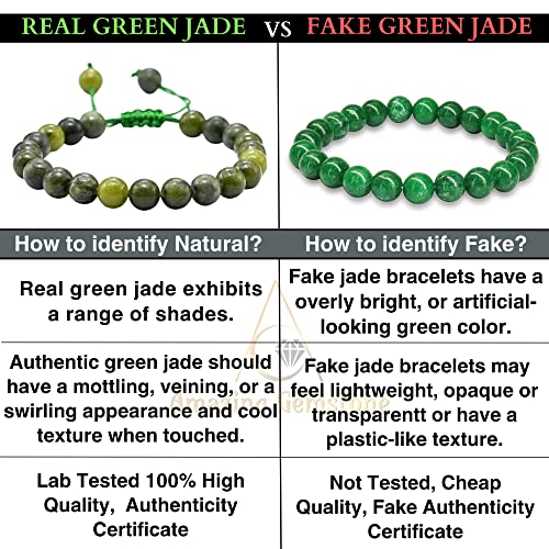 Green Jade Protection Healing Crystal Adjustable Bracelet Unisex
