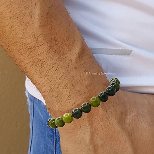 Green Jade Protection Healing Crystal Adjustable Bracelet Unisex