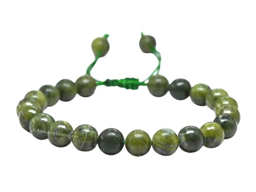 Green Jade Protection Healing Crystal Adjustable Bracelet Unisex