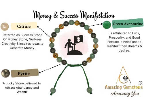 Pyrite Green Aventurine Citrine Wealth Success Bracelet Set