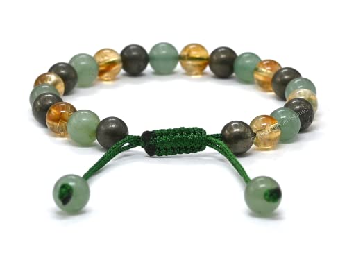 Pyrite Green Aventurine Citrine Wealth Success Bracelet Set
