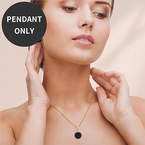 12mm Gold Onyx Pendant - Minimalist Jewelry Gift