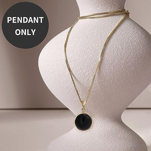 12mm Gold Onyx Pendant - Minimalist Jewelry Gift