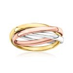 Italian 14kt Tri-Colored Gold Rolling Ring - Size 7