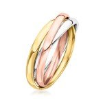 Italian 14kt Tri-Colored Gold Rolling Ring - Size 7