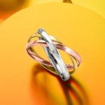 Italian 14kt Tri-Colored Gold Rolling Ring - Size 7