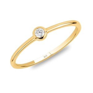 10K Yellow Gold Lab-Grown Diamond Bezel Ring