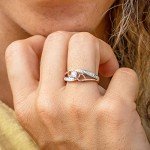 Rose Gold & Silver Diamond Promise Ring, Size 6