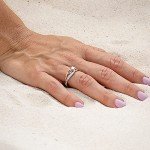Rose Gold & Silver Diamond Promise Ring, Size 6
