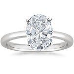 14K White Gold 3 Carat Oval Lab Grown Diamond Ring