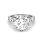 3.75 Carat Round Lab Grown Diamond Halo Engagement Ring