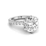 3.75 Carat Round Lab Grown Diamond Halo Engagement Ring