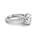 3.75 Carat Round Lab Grown Diamond Halo Engagement Ring