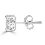 Women's Round Diamond Stud Earrings in Silver