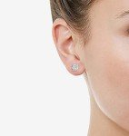 Women's Round Diamond Stud Earrings in Silver