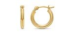 14k Yellow Gold Small Round Hoop Earrings