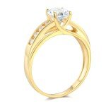 Solid 14k Yellow Gold Engagement Ring - Size 8