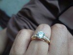 Solid 14k Yellow Gold Engagement Ring - Size 8