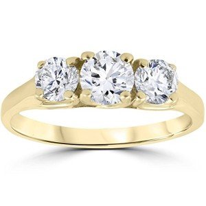 1ct Three Stone Diamond Engagement Ring in 14k Gold