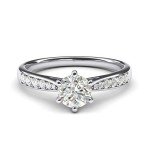 14k White Gold 1.0 CT Simulated Diamond Engagement Ring