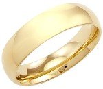 14k Yellow Gold 6MM Dome Wedding Ring Band