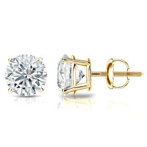 1/6 Carat Diamond Round Stud Earrings in Gold