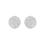 Sterling Silver Diamond Round Stud Earrings 1/2 cttw