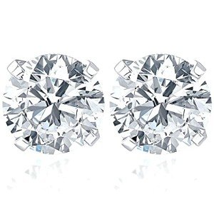 1 Carat Lab Grown Diamond Studs in White Gold
