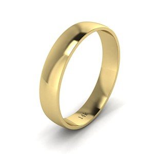 Solid 14k Yellow Gold 4mm Wedding Band for All