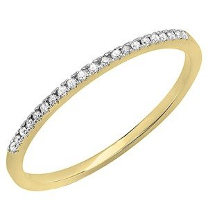 DazzlingRock 10K Gold Round Cut Diamond Ring