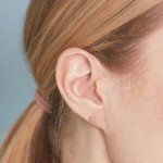 14K White Gold Diamond Accent Princess Earrings