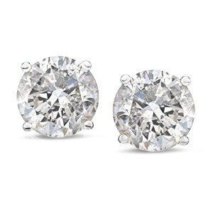 14k White Gold Diamond Stud Earrings, 0.5 cttw