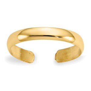 14k Yellow Gold 3mm Adjustable Toe Ring