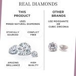 Cushion Stud Earrings with Natural Diamonds in Silver