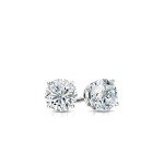 Lab Grown Diamond Round Stud Earrings in White Gold