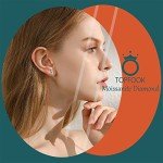 Moissanite Stud Earrings in White Gold Plated Silver