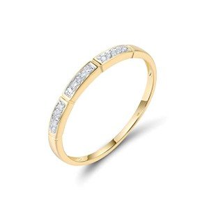 10K Yellow Gold Multi-Row Diamond Band Ring
