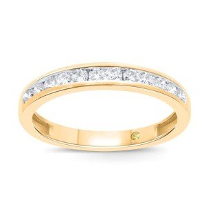 Channel Set 10k Yellow Gold Diamond Rings for Women