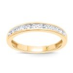 Channel Set 10k Yellow Gold Diamond Rings for Women
