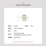 10K Yellow Gold Rectangle Prasiolite Diamond Ring