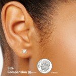 Princess Cut Diamond Stud Earrings in Sterling Silver